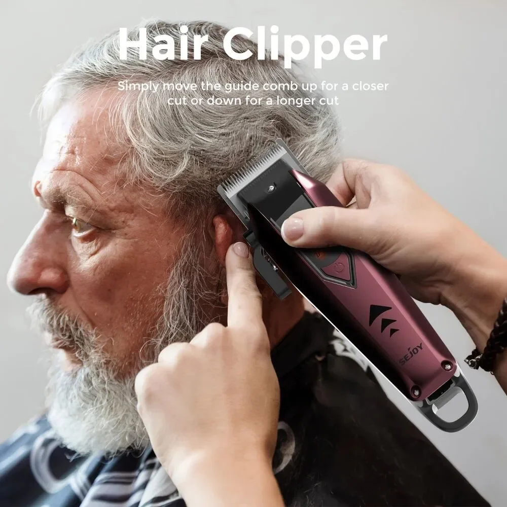 Sejoy Cordless Hair Clippers for Men LED Display Red New